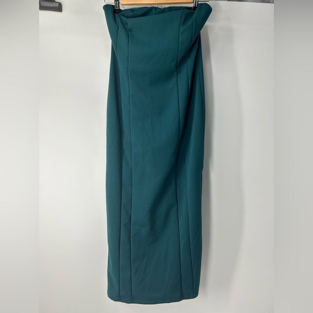 Lulu's Elegant Teal Strapless Dress